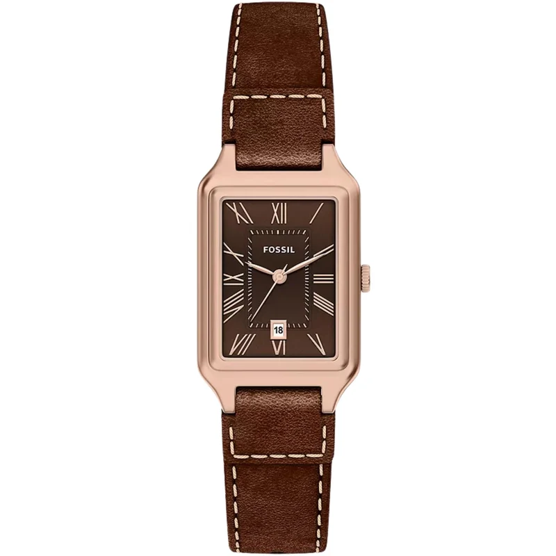 Fossil Raquel 23mm Brown Dial Leather Ladies Quartz Watch ES5503