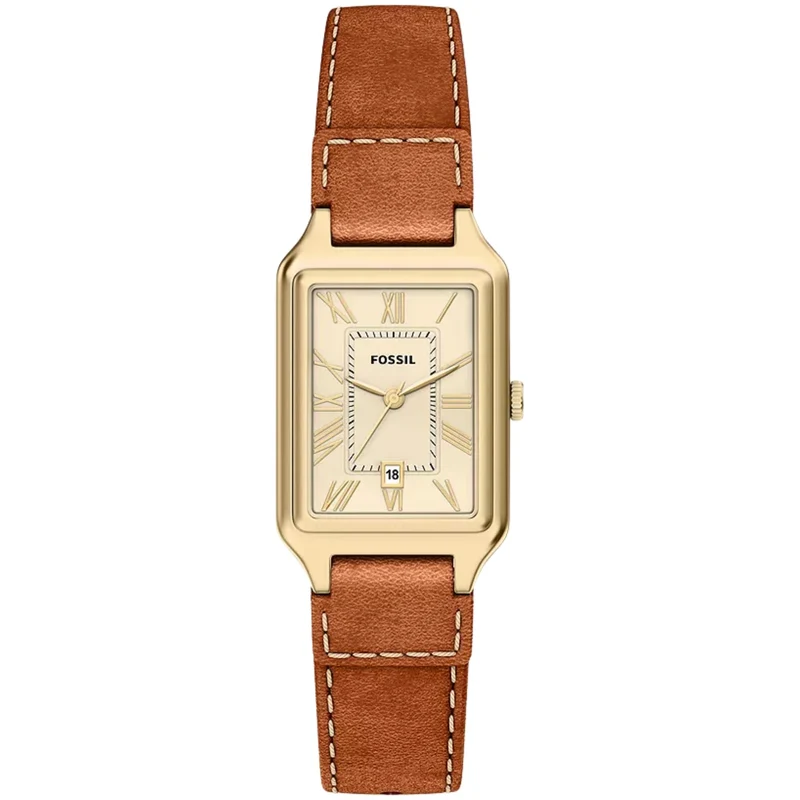 Fossil Raquel 23mm Cream Dial Leather Ladies Quartz Watch ES5504