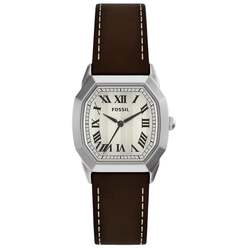 Fossil Harlow 33mm Cream Dial Leather Mens Quartz Watch FS6214