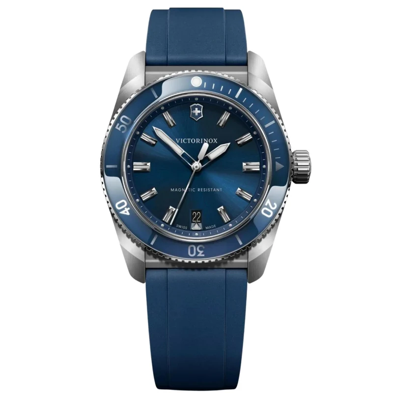 Victorinox Maverick 39mm Blue Dial Rubber Mens Quartz Watch 242094