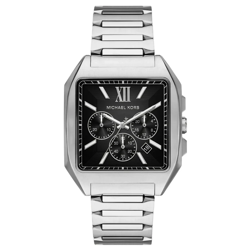 Michael Kors Hayes 40mm Chronograph Black Dial Steel Mens Quartz Watch MK9283