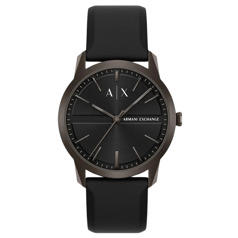 Armani Exchange Lexon 42mm Black Dial Silicone Mens Quartz Watch AX2652