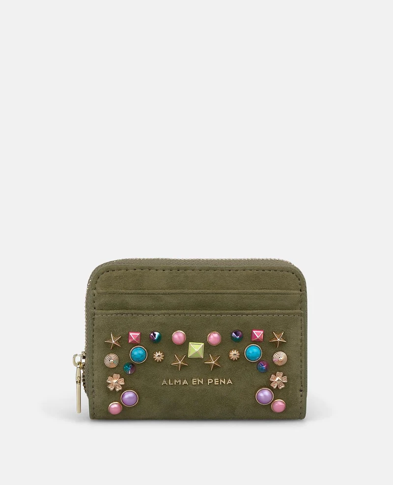 CARTERA CUADRADA TACHAS MULTICOLOR