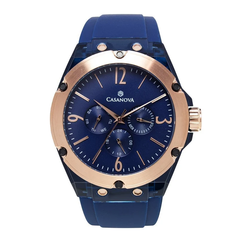 Reloj Casanova Kiel Azul Tornasolado con Correa de Silicona