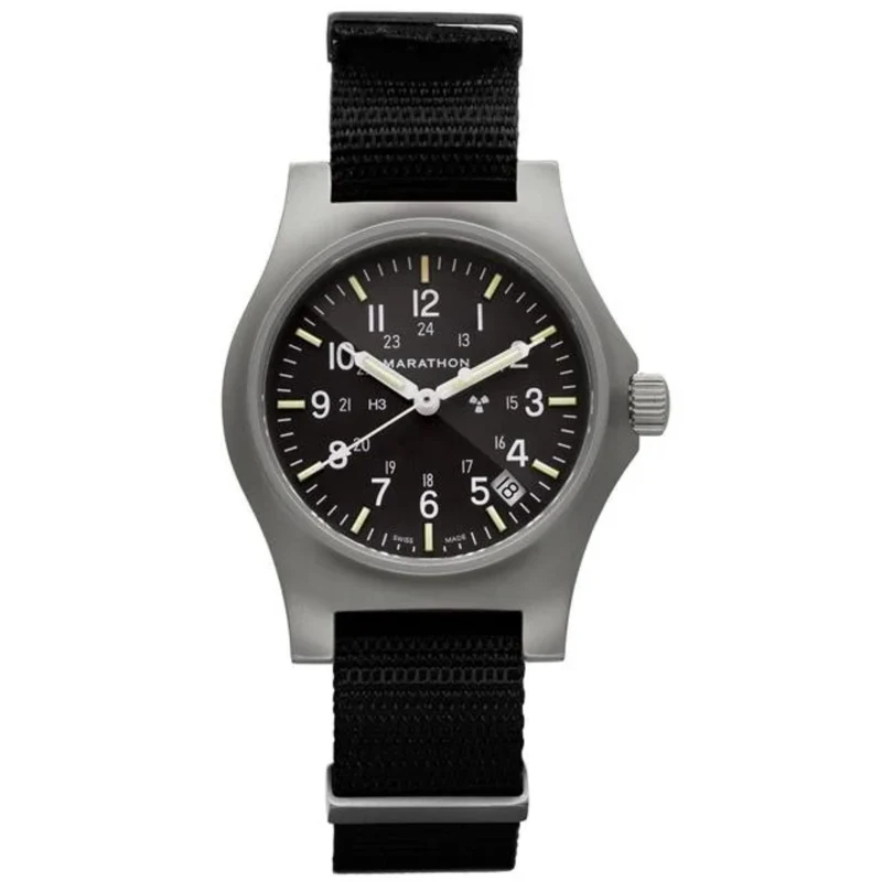 Marathon General Purpose Field 36mm Black Dial Nylon Mens Quartz Watch WW194015SS-0108