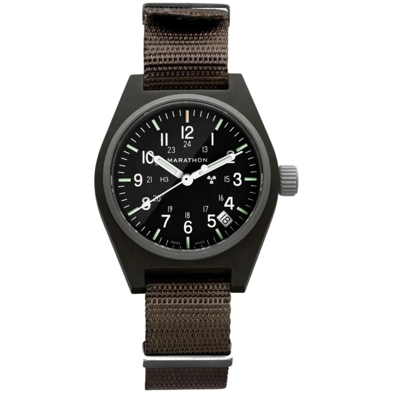 Marathon General Purpose Field 34mm Black Dial Nylon Mens Quartz Watch WW194015SG-0103