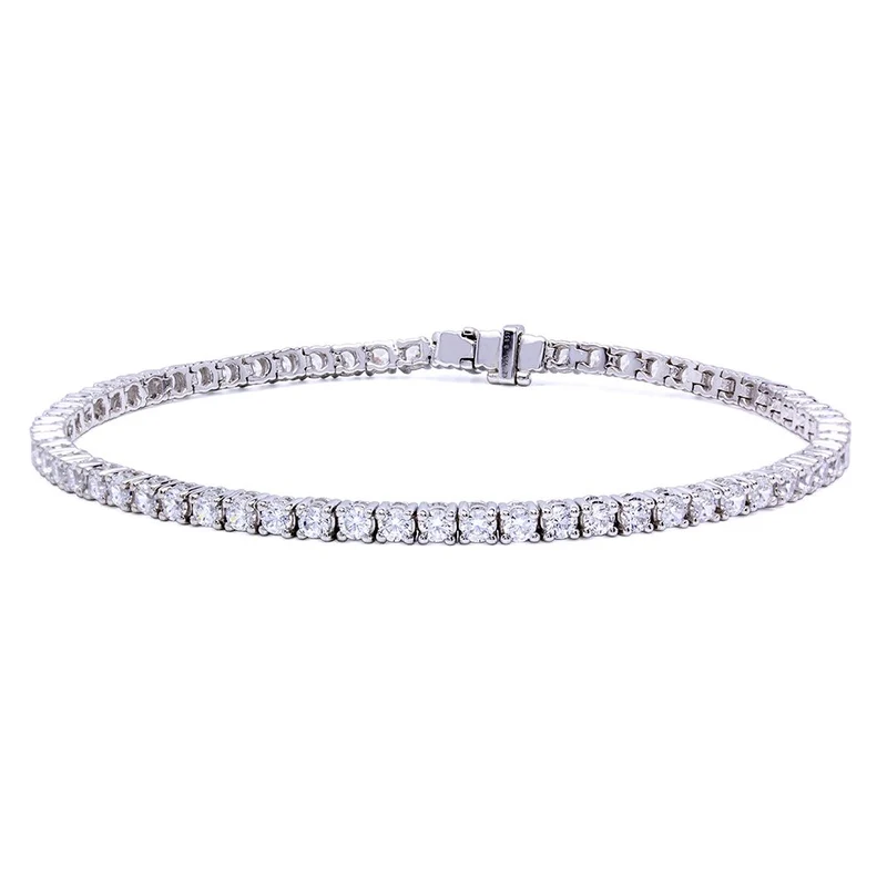 Pulsera Rivière de Oro Blanco de 18 Quilates con Brillantes