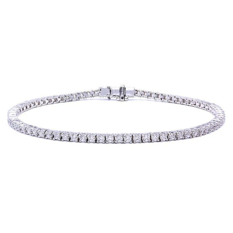 Pulsera Rivière de Oro Blanco de 18 Quilates con Diamantes