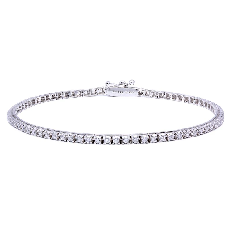 Pulsera Rivière de Oro Blanco de 18 Quilates con Brillantes