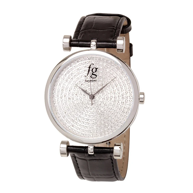 Reloj FG Barcelona Swarovski con Correa de Piel