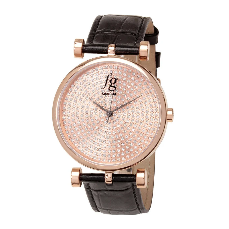 Reloj Rose FG Barcelona Swarovski Special Edition en Negro