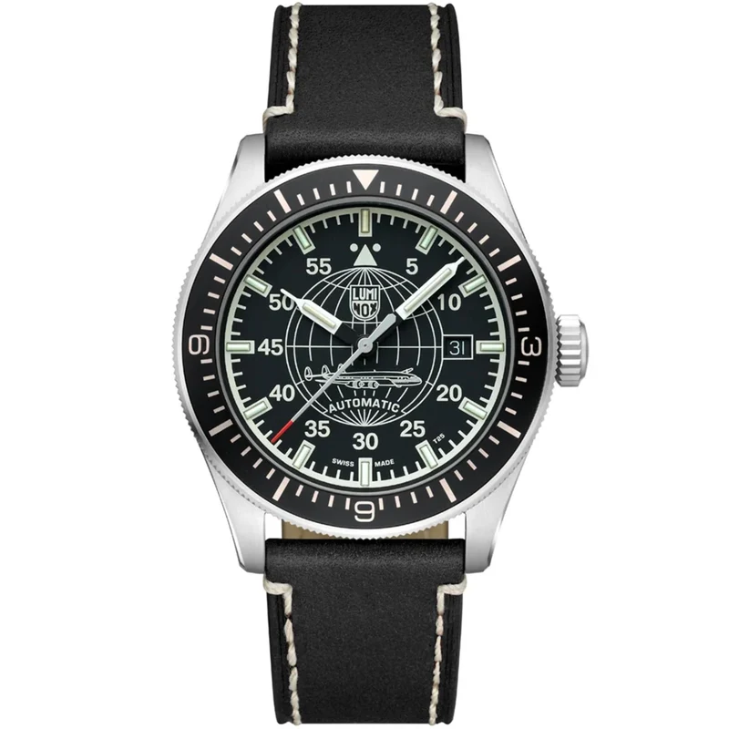 Luminox Constellation 9600 Series 42mm Black Dial Leather Mens Automatic Watch XA.9601