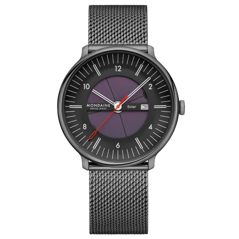 Mondaine Doppio 41mm Skeleton Black Dial Steel Mens Solar Watch MLE.41921.SM