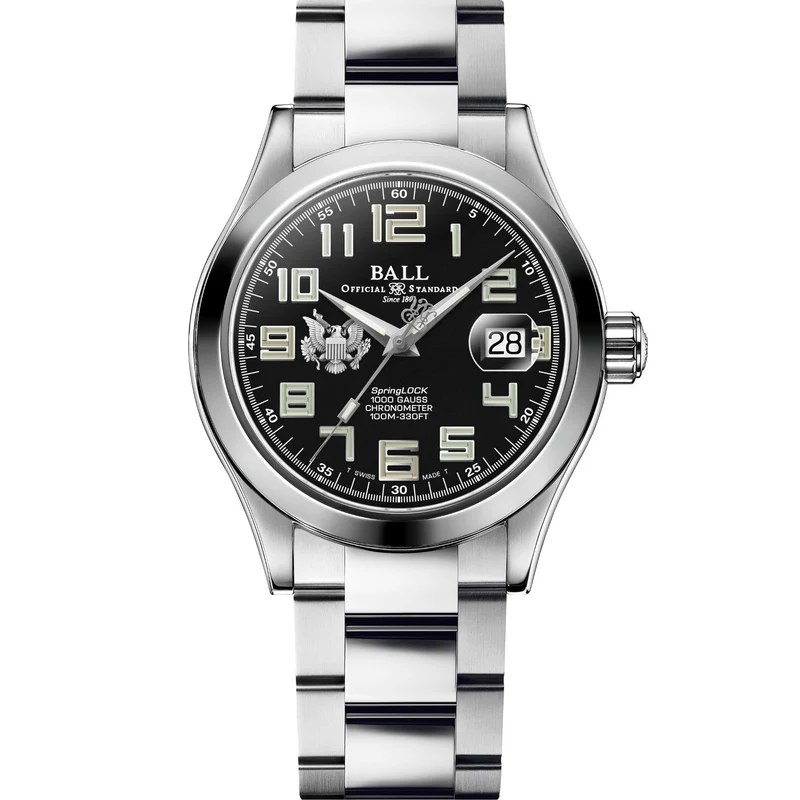 BALL Engineer III 'Army' 40mm Limited Edition Black Dial Steel Mens Automatic Watch NM3000C-S11C-BK