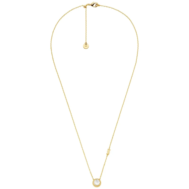 Michael Kors Brilliance Gold Round Stone Pendant Ladies Necklace MKJ8659710