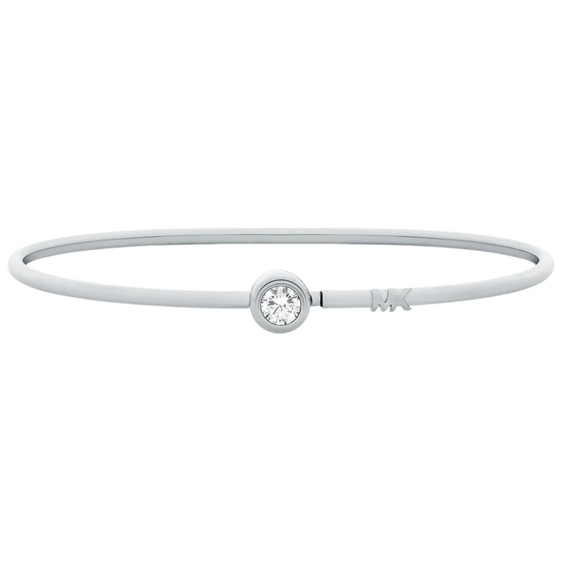 Michael Kors Brilliance Silver Round Stone Ladies Bangle Bracelet MKJ8656040