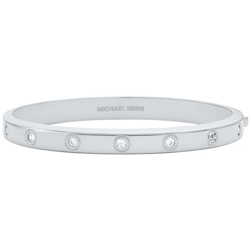 Michael Kors Brilliance Silver Cubic Zirconia Ladies Bangle Bracelet MKJ8650040