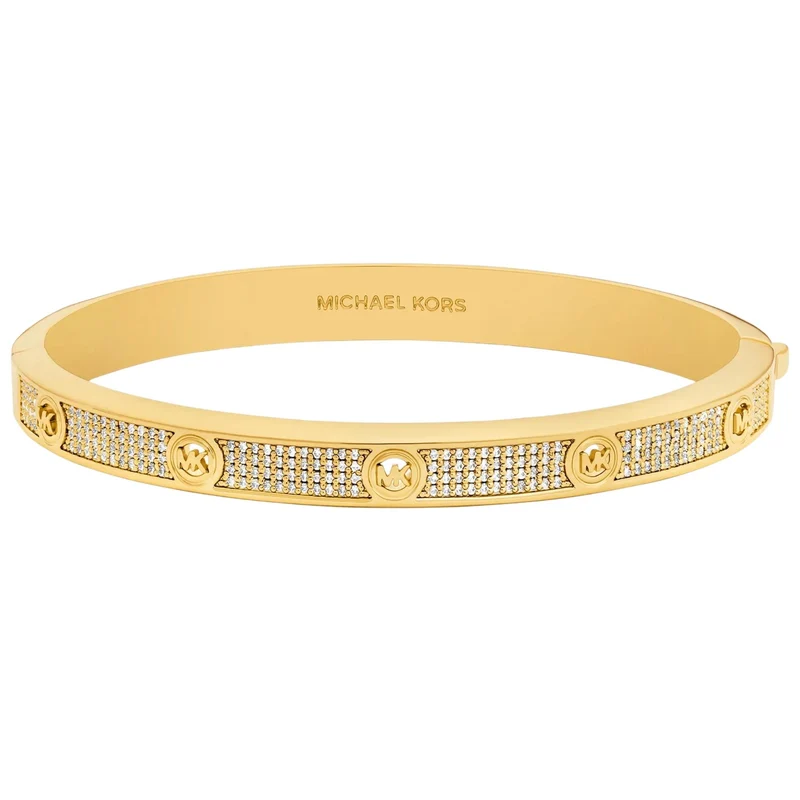 Michael Kors MK Gold Pavé Logo Ladies Bangle Bracelet MKJ8653710