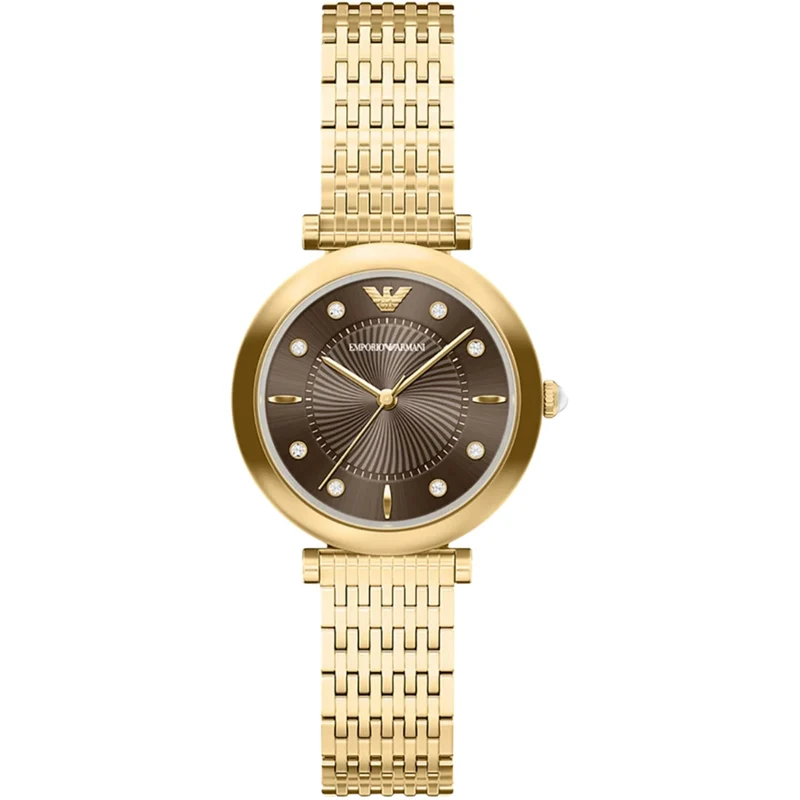 Emporio Armani Archelia 32mm Brown Dial Steel Ladies Quartz Watch AR11810