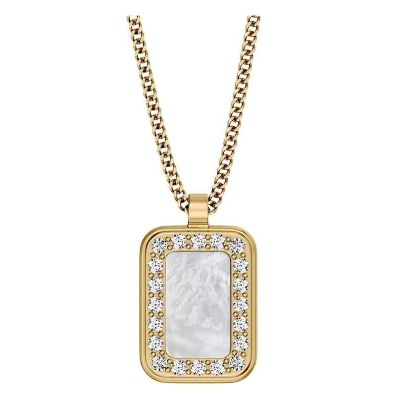 Fossil Raquel Glitz White Mother of Pearl Pendant Ladies Necklace JF04997710