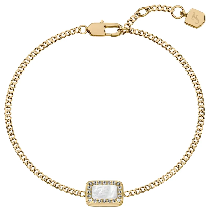 Fossil Raquel Glitz White Mother of Pearl Station Ladies Bracelet JF04998710