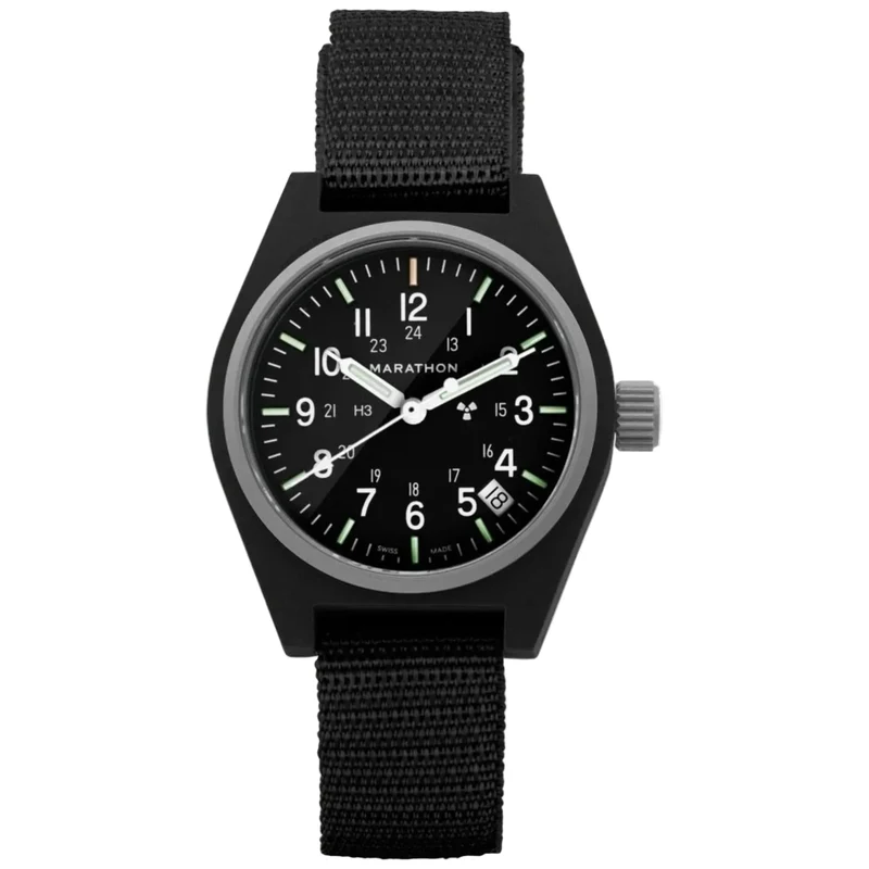 Marathon General Purpose Field 34mm Black Dial Nylon Mens Quartz Watch WW194015BK-0101