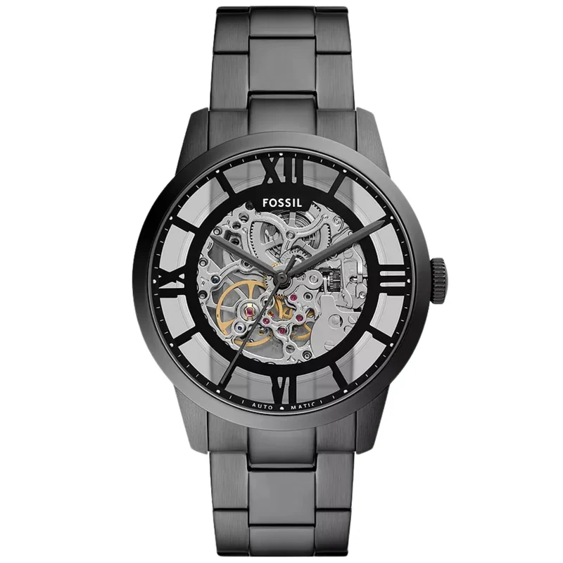 Fossil Townsman 44mm Skeleton Silver Dial Steel Mens Automatic Watch ME3268
