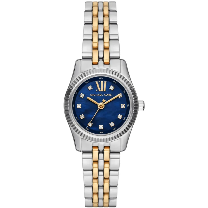 Michael Kors Mini Lexington 26mm Blue Dial Steel Ladies Quartz Watch MK4865