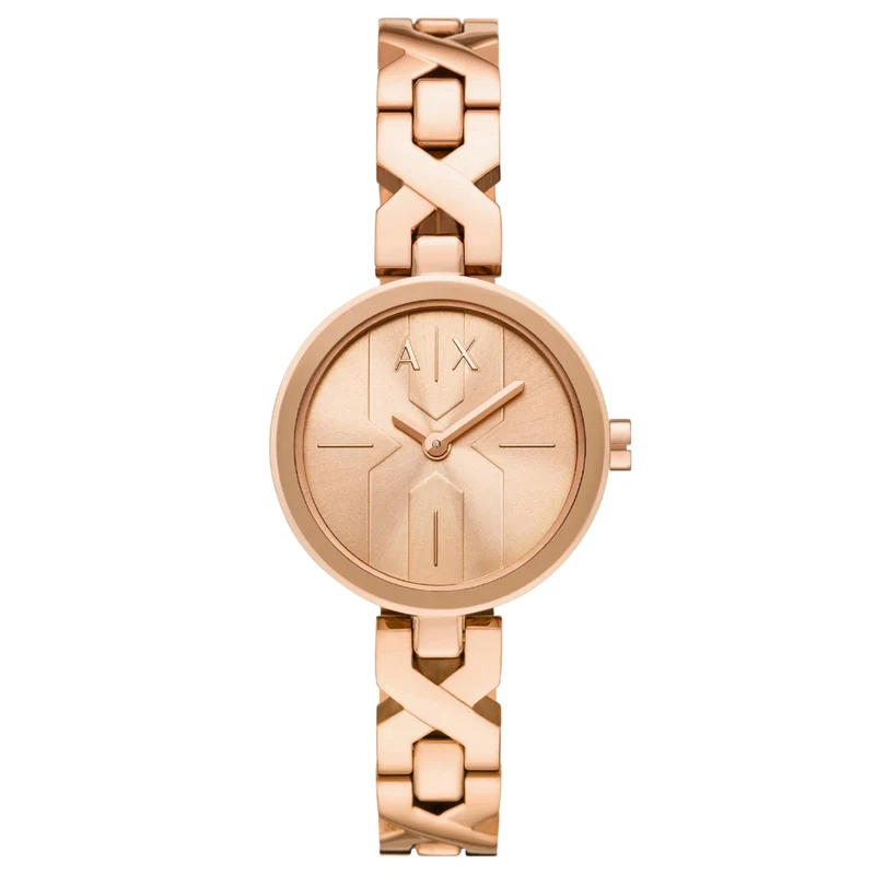 Armani Exchange Ava 27mm Rose Gold Dial Steel Ladies Quartz Watch AX5832