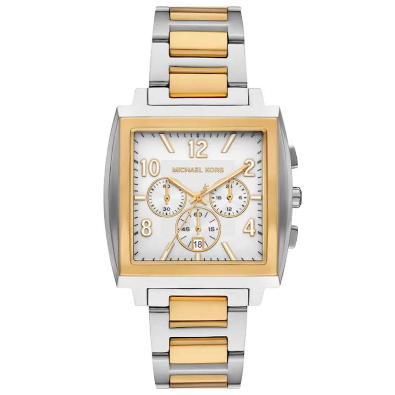 Michael Kors Rhys 40mm Chronograph White Dial Steel Mens Quartz Watch MK9240