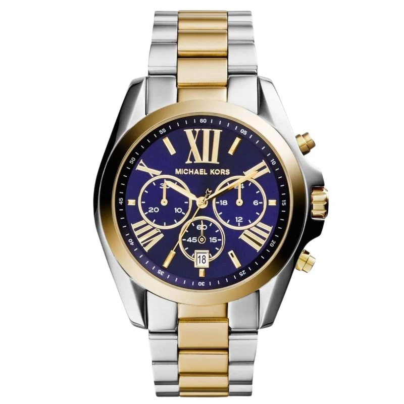 Michael Kors Bradshaw 43mm Chronograph Blue Dial Steel Ladies Quartz Watch MK5976