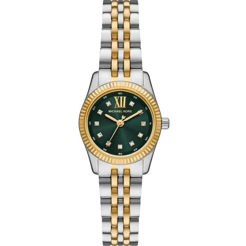 Michael Kors Petite 26mm Green Dial Steel Ladies Quartz Watch MK4986