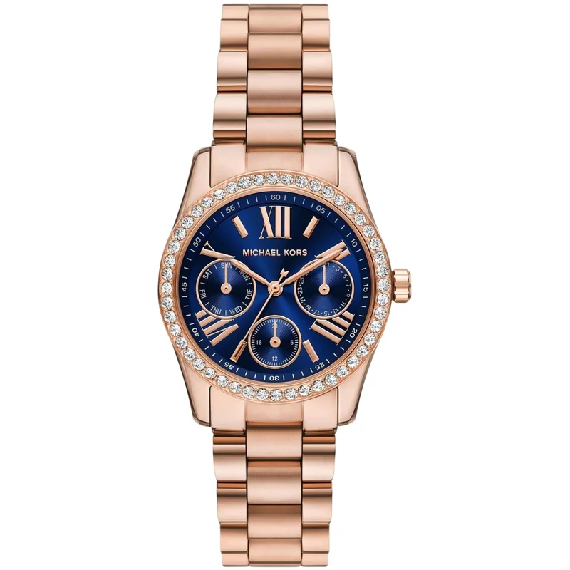 Michael Kors Lexington 33mm Chronograph Blue Dial Steel Ladies Quartz Watch MK4926
