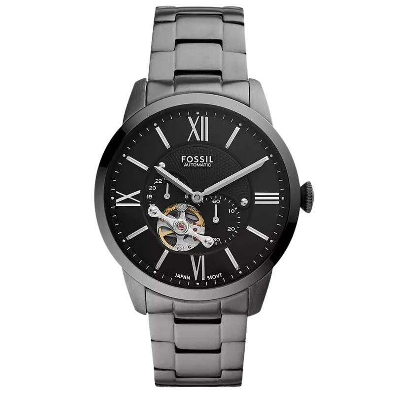 Fossil Townsman 44mm Skeleton Black Dial Steel Mens Automatic Watch ME3172