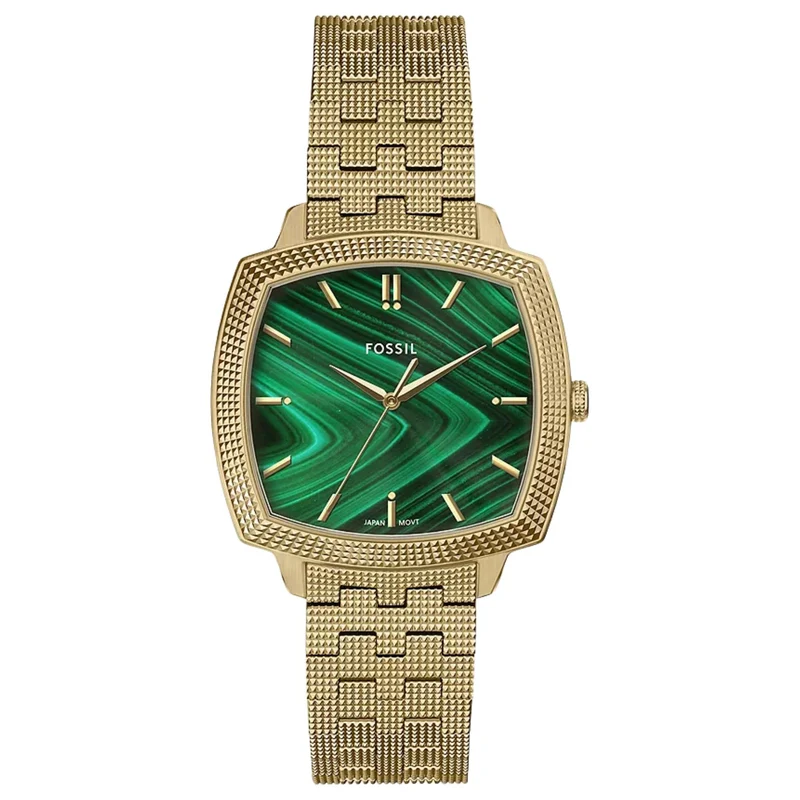 Fossil Machine x Nick Jonas 37mm Green Dial Steel Quartz Watch LE1217