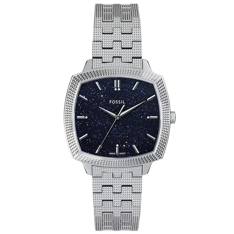 Fossil Machine x Nick Jonas 37mm Blue Dial Steel Quartz Watch LE1216