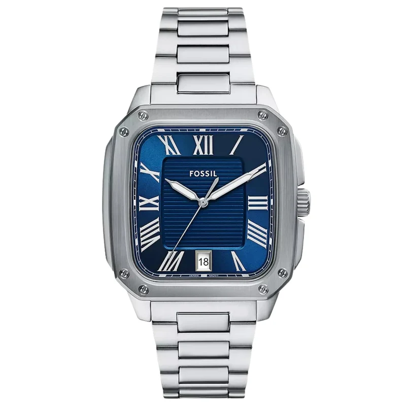 Fossil Crosby 42mm Blue Dial Steel Mens Quartz Watch FS6121