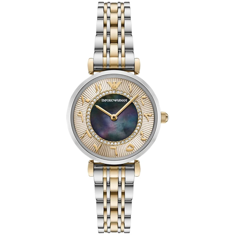 Emporio Armani Gianni 32mm Mother of Pearl Dial Steel Quartz Watch AR11719