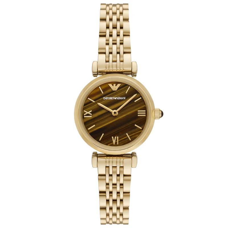 Emporio Armani Gianni 28mm Brown Dial Steel Ladies Quartz Watch AR11703