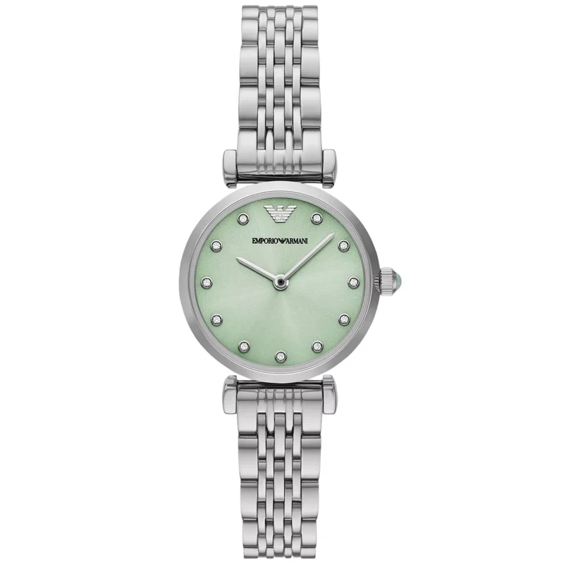 Emporio Armani Gianni 28mm Green Dial Steel Ladies Quartz Watch AR11667