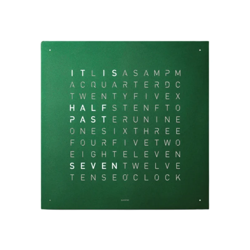 QLOCKTWO Earth 45 Green Velvet English Wall Clock QT4ENRGVC-UK