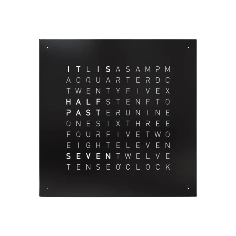 QLOCKTWO Earth 45 Black Pepper English Wall Clock QT4ENBLPC-UK