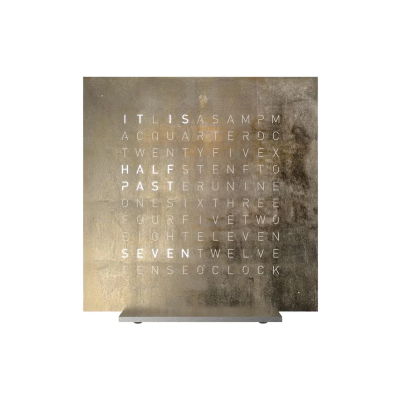 QLOCKTWO Earth 13.5 Creators Edition Silver & Gold English Table Clock T4SENSG-UK