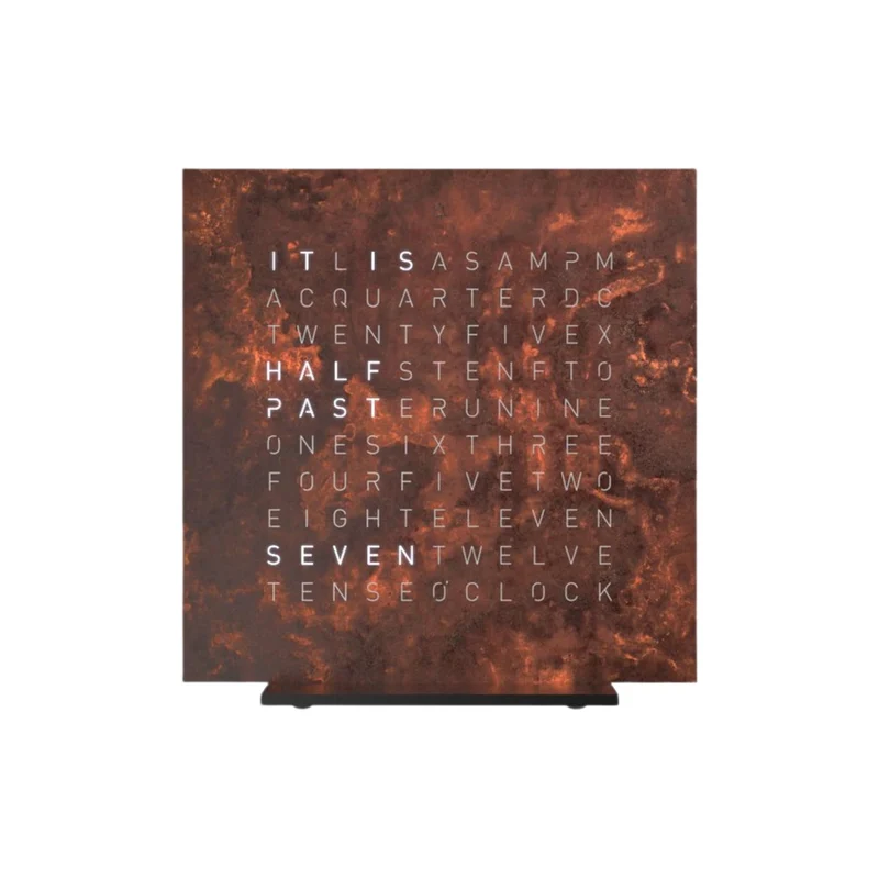 QLOCKTWO Earth 13.5 Creators Edition Rust English Table Clock T4BLENRT-UK