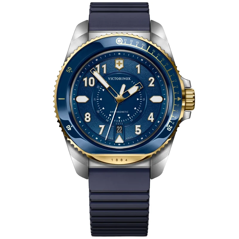Victorinox Journey 1884 43mm Blue Dial Rubber Mens Quartz Watch 242013