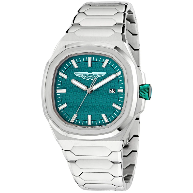 Aston Martin Icon GPQ 42mm RSST Case Podium Green Dial RSST Bracelet Mens Quartz Watch MTIG2S604
