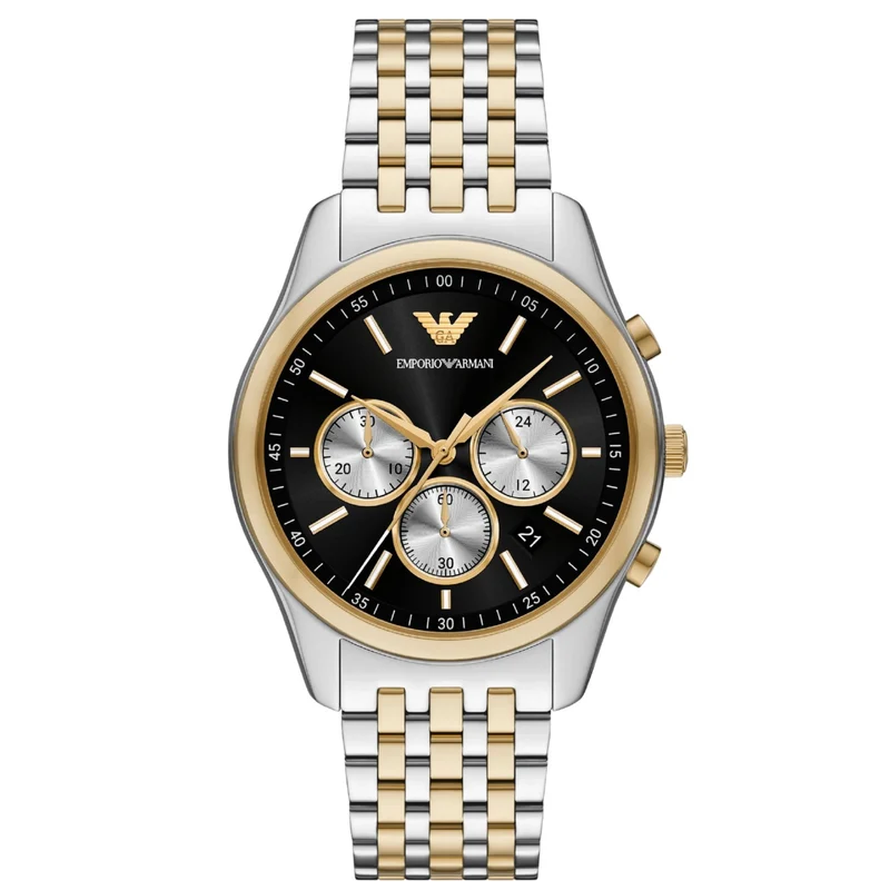 Emporio Armani Antonio 41mm Chronograph Black Dial Steel Mens Quartz Watch AR11713