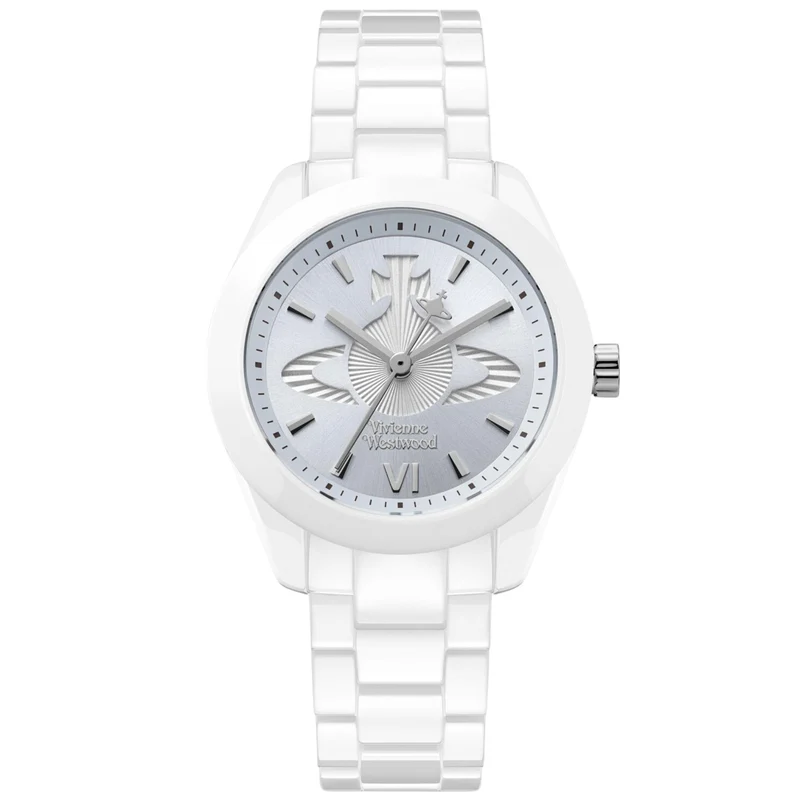 Vivienne Westwood Fenchurch Ceramica 29mm Soft Blue Dial Steel Ladies Quartz Watch VV358LBLWH