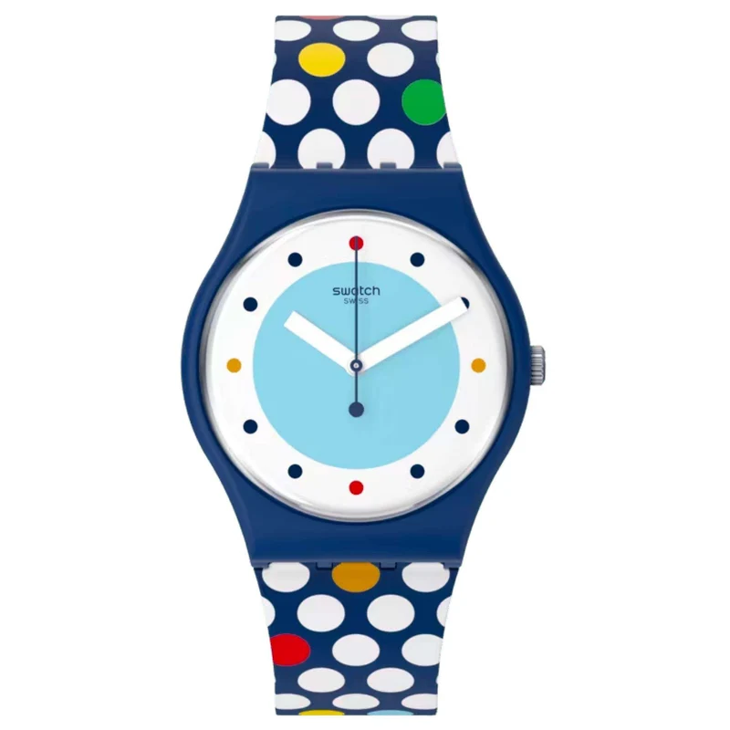 Swatch Spots Of Joy Quartz Blue Dial Silicone Strap Unisex Watch SO28N115