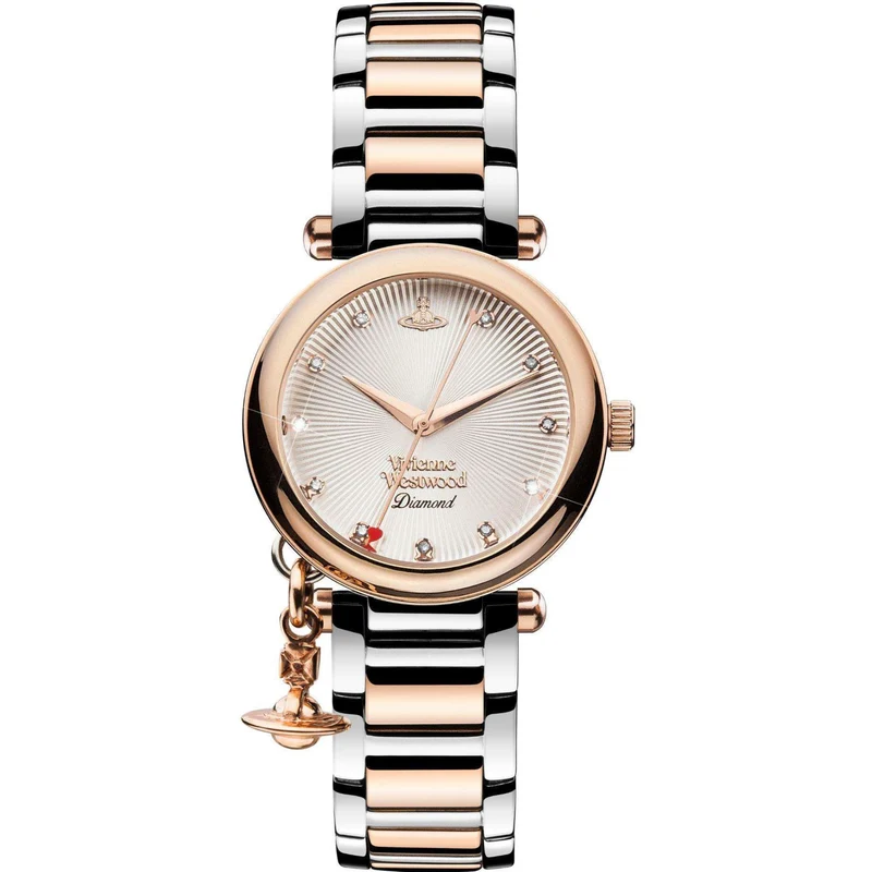 Vivienne Westwood Orb Quartz Silver Dial Two Tone Steel Bracelet Ladies Watch VV006SLRS